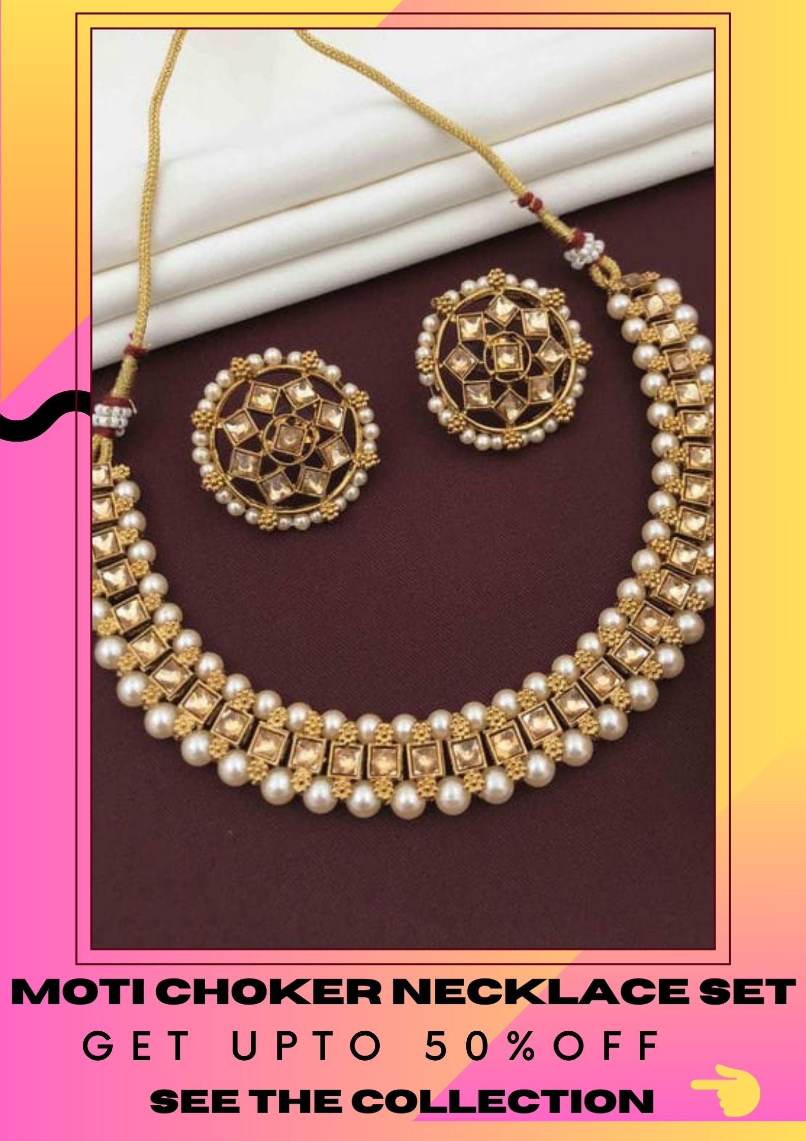 Moti Choker Necklace Set