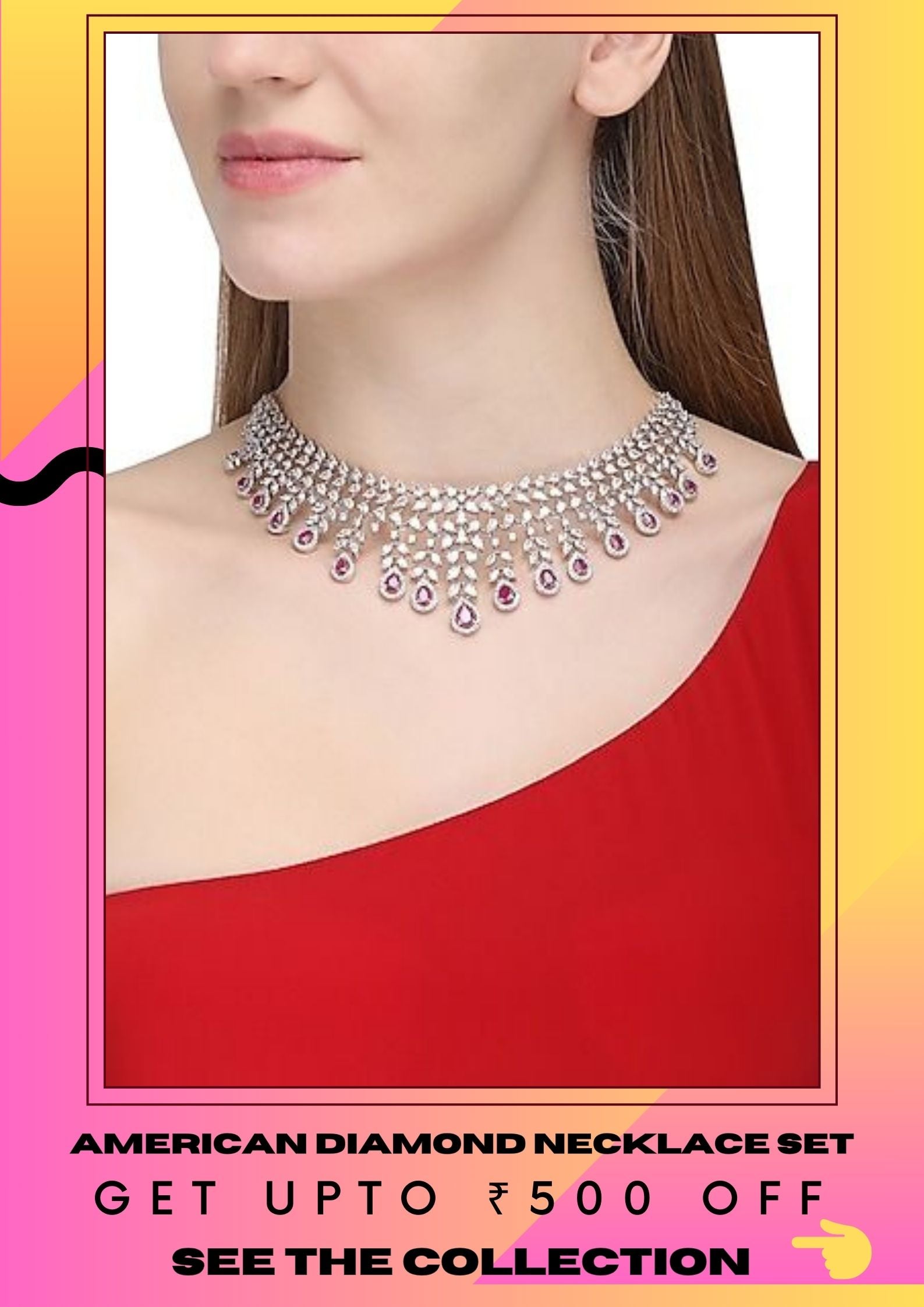 American Diamond Necklace Set