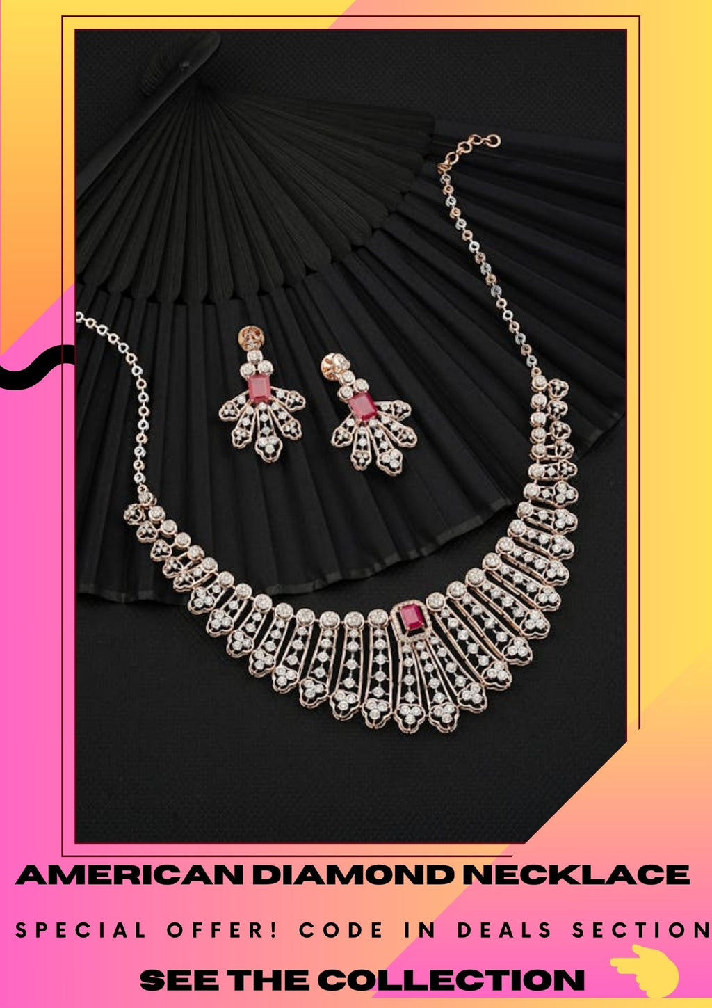 American Diamond Necklace Set