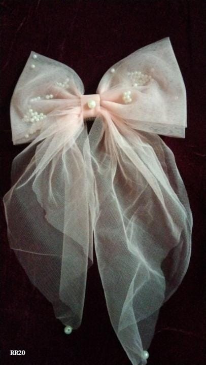 Stylish Hair Bow with Scarf | XL Net Fabric Hair Accessory