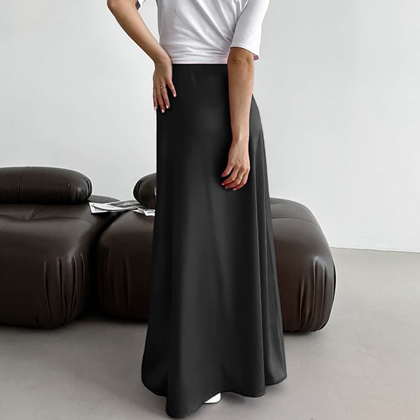 Women's Versatile Simple And Slim Fitting Long Skirt