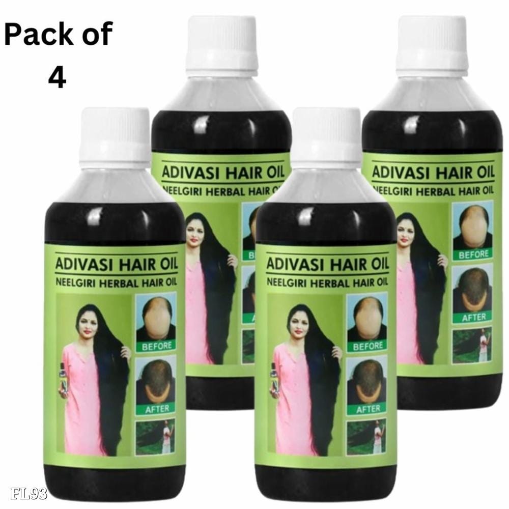 Pack of 4 Green Neelgiri Aadivasi Herbal Hair Oil | 400ml | Nourishing & Strengthening Formula