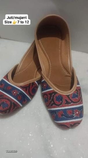 Exclusive Cotton Bagru Hand Block Printed Ladies Juti/Mojari | Traditional Indian Footwear