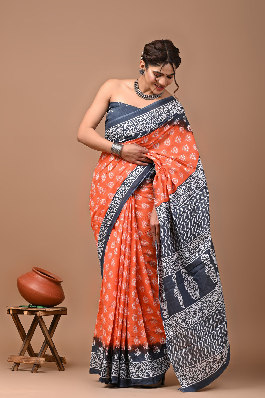 Latest Handwork MulMul Cotton Saree with Blouse – Premium Soft Pure Cotton Fabric, Best Quality Guarantee Code-05