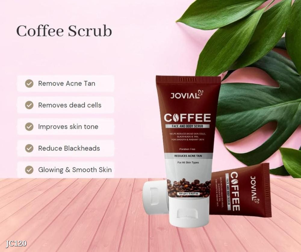 Coffee Face and Body Scrub for Glowing Skin | Jovial Care Coffee Scrub Pack of 2 (100gm Each)