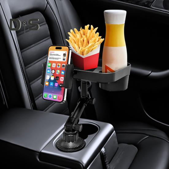 Car Cup Tray & Phone Holder - Multifunctional Car Organizer for Drinks & Mobile