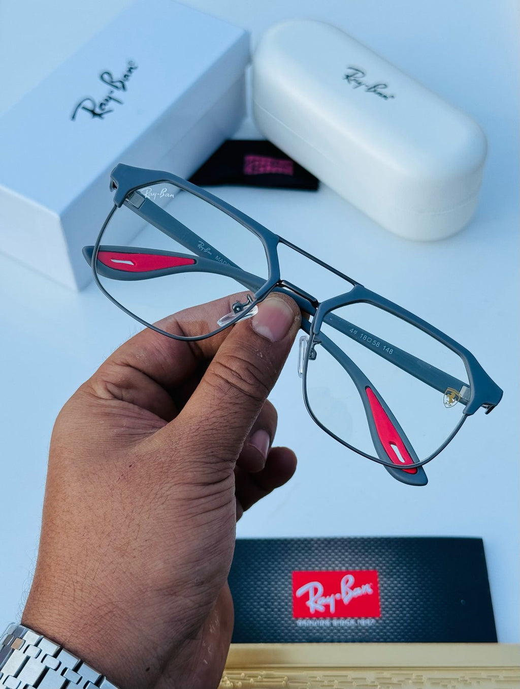 Ray-Ban #4 Unisex Shades | Premium Quality Frame with Full Accessories & Original Box 125412