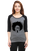 Trendy Female Raglan Full Sleeve - Black Charcoal Melange, Available in All Sizes