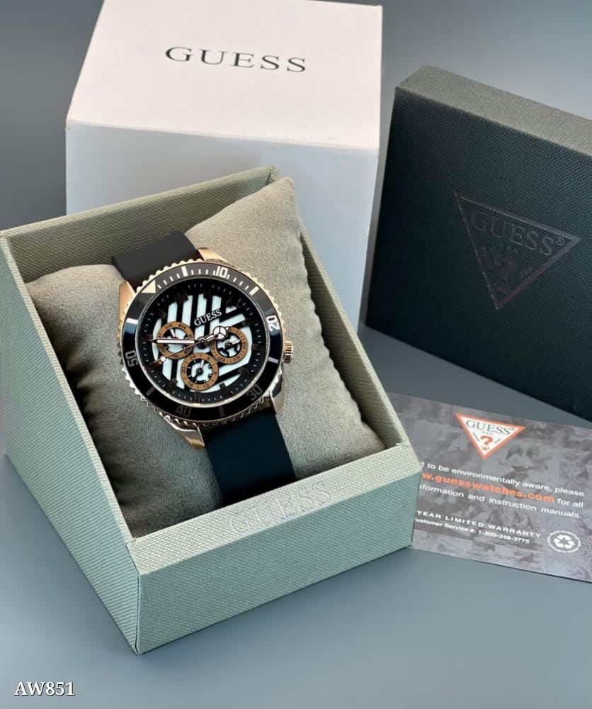 Guess Blue Rubber Strap Men's Watch - Premium Quality, Sporty