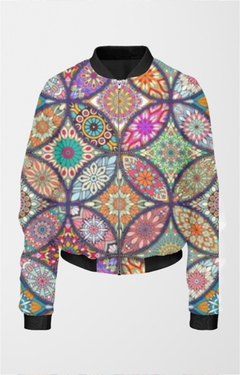 Female AOP Women's Bomber Jacket - Stylish All Over Print Bomber Jacket in India