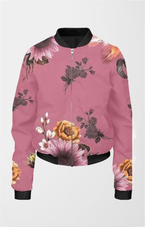 Female AOP Women's Bomber Jacket - Stylish All Over Print Bomber Jacket in India