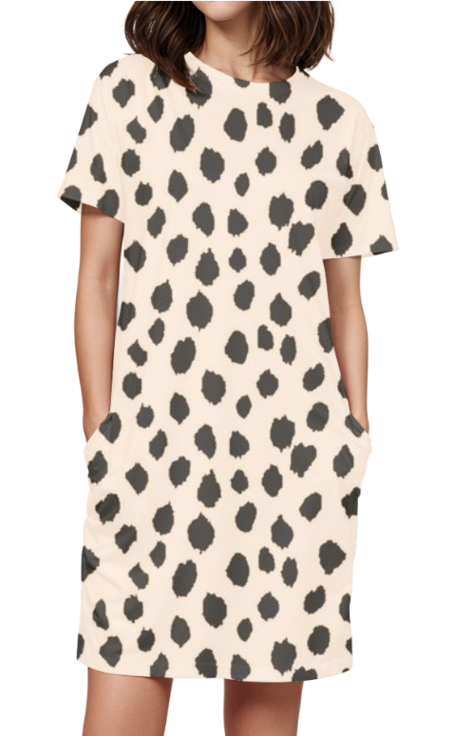 Female AOP Tees Dress - Stylish All Over Print Tees Dress for Women