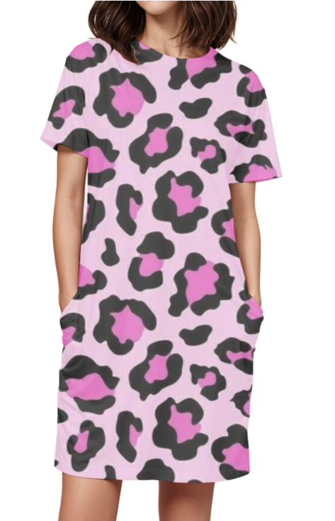 Female AOP Tees Dress - Stylish All Over Print Tees Dress for Women 11452