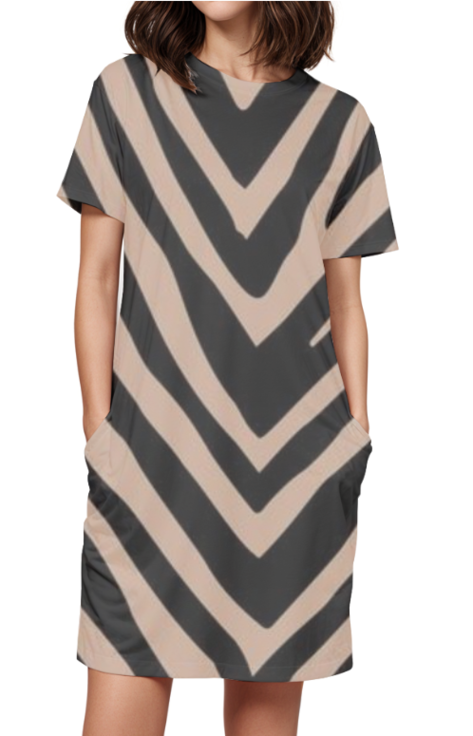 Female AOP Tees Dress - Stylish All Over Print Tees Dress for Women