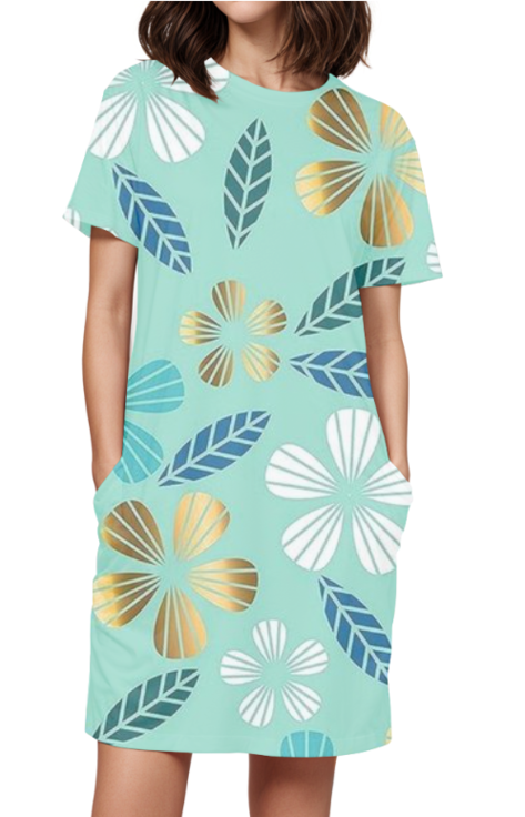 Female AOP Tees Dress - Stylish All Over Print Tees Dress for Women in India