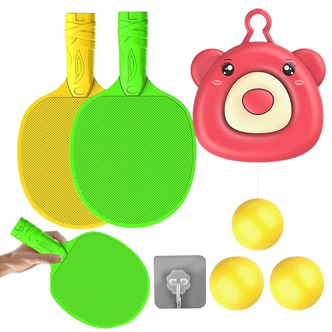 Table Tennis Trainer Set - Portable Bear Indoor Table Tennis Exerciser