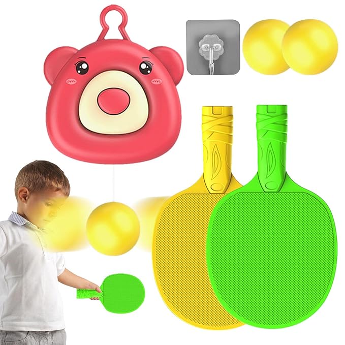 Table Tennis Trainer Set - Portable Bear Indoor Table Tennis Exerciser