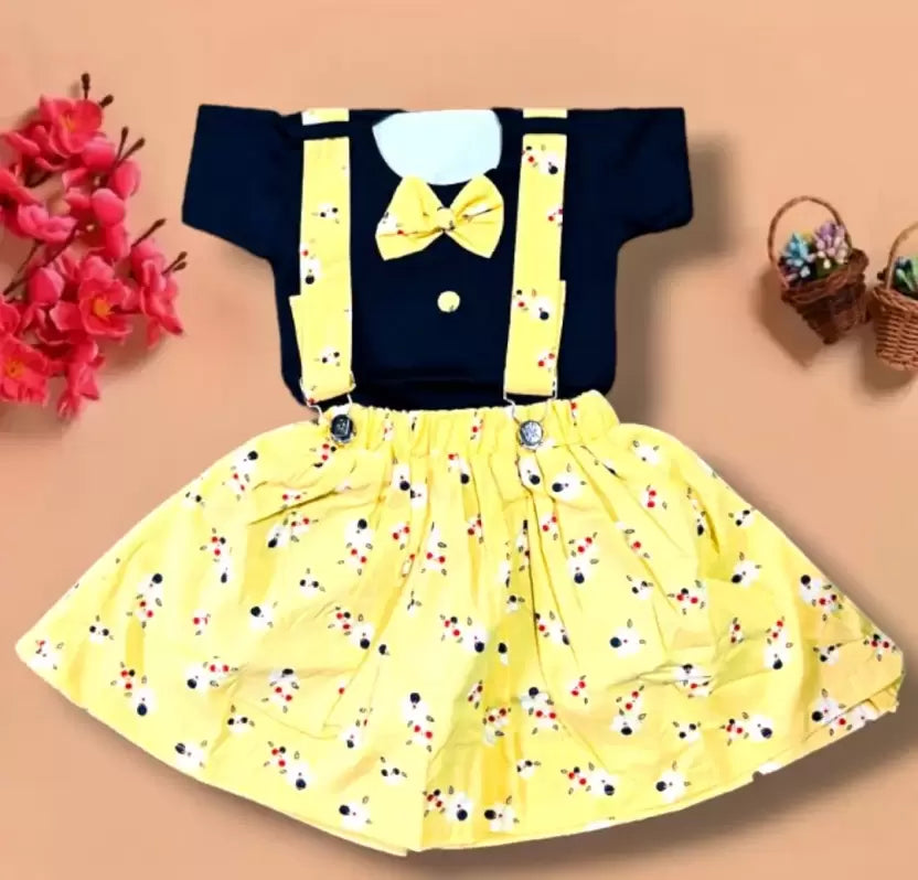 Disney Princess Baby Girls Midi/Knee Length Casual Dress  (Yellow, Short Sleeve)