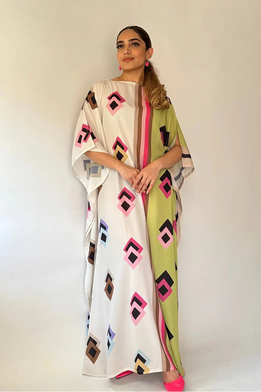 Authentic Boat Neck Softy Silk Kaftans, Luxurious Comfort & Style