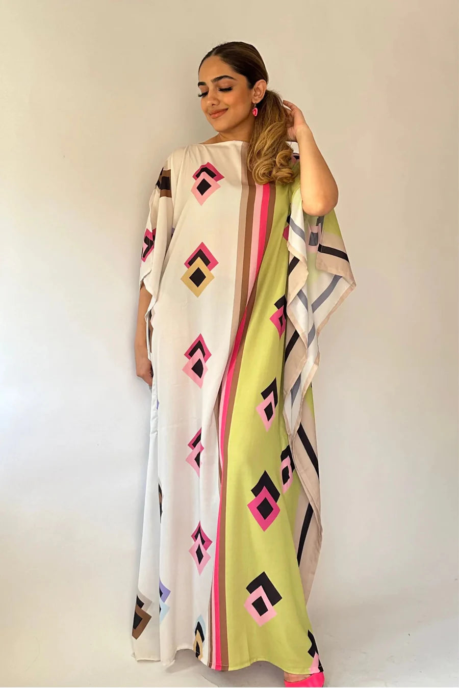 Authentic Boat Neck Softy Silk Kaftans, Luxurious Comfort & Style