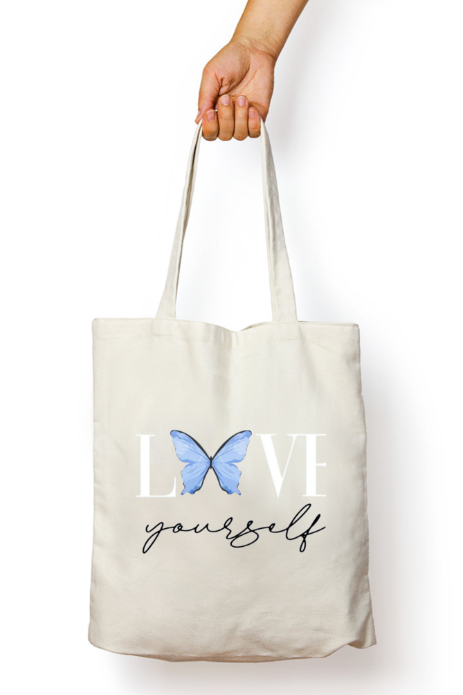 Stylish Uni Zipper Tote Bag in White - Standard Size