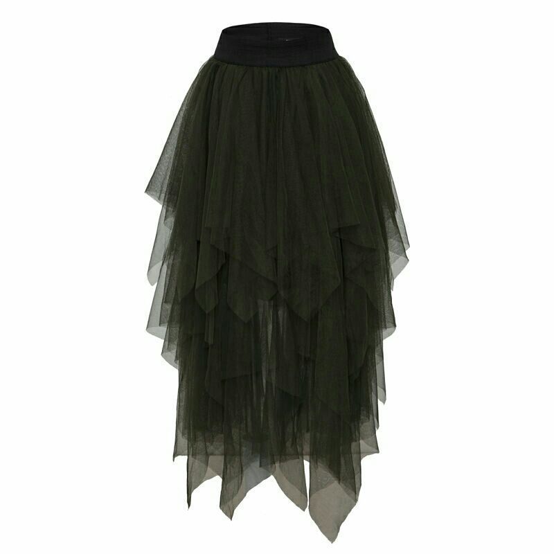 Irregular Tulle Skirt Yarn Mid-length High-end Gauze Skirt Draping Effect