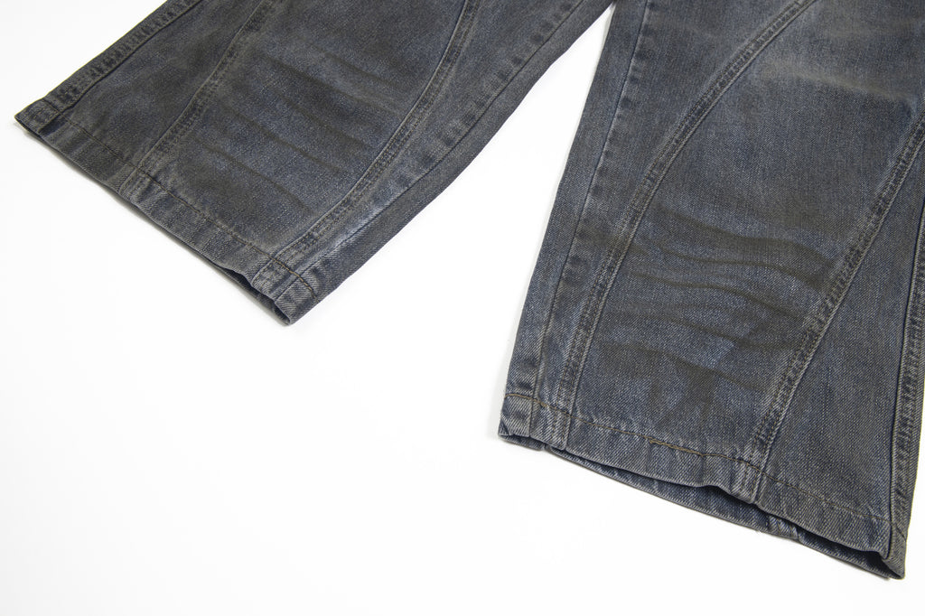 Old And Dirty Jeans With Waste Soil Wind Men's Split Stitching