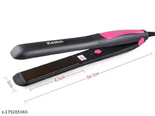 Wide Plate hair straightener With Adjustable temperature KM-328-28 (Multicolor)