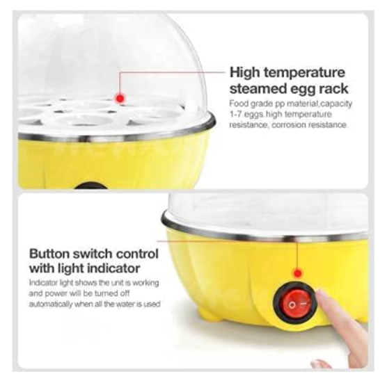 Egg Boiler Electric Automatic Off - 7 Egg Poacher for Steaming, Cooking, and Boiling - swiftshopr.com