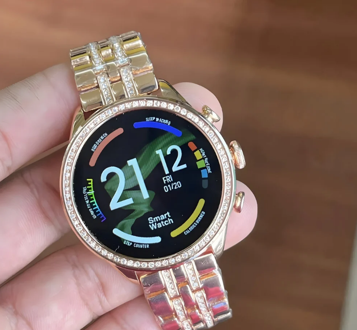 MBS Trendy latest Gen9 smartwatch, Golden & Pink strap ,hd display Smartwatc Smartwatch  (Gold, Pink Strap, 49) - swiftshopr.com