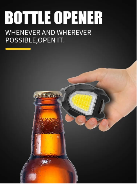 4 in 1 Keychain LED Rechargeable Flashlights with Lighter, Whistles,Bottle Opener, Magnet Base