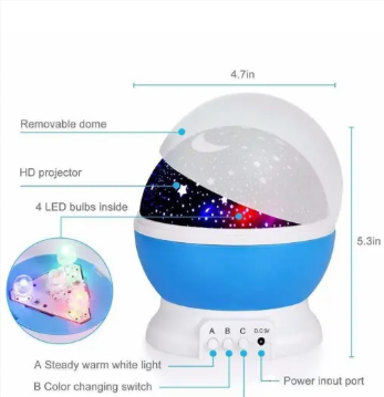 Star Lights Master For Decoration Rotating 360 Degree Moon Night Light Lamp Projector