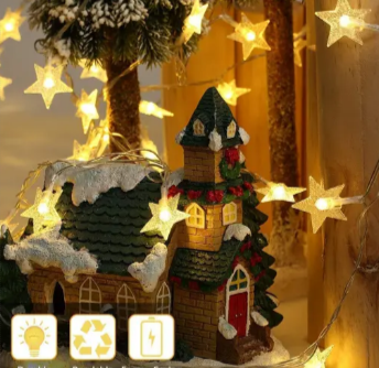 Mini Star String Lights 14 LED 3 Meter Warm White Decoration Light for Indoor Outdoor Decoration (Pack of 1)