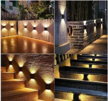 2 Pack LED Solar Wall Light, Up and Down Outdoor Security Wall Lamps,