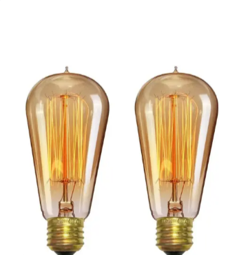 Yadav glass Modern Classy Look Edison E27 Filament 4 Watt Bulb Perfect Home Décor Uses for Wall,Ceiling & Table Lamps (15*6 CM) Pack Of 2