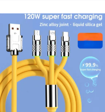 3 in 1 fast charging pure metal jack cable