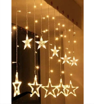 SPARK WORLD Yellow Star-Shaped String Lights