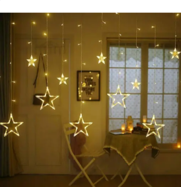 SPARK WORLD Yellow Star-Shaped String Lights