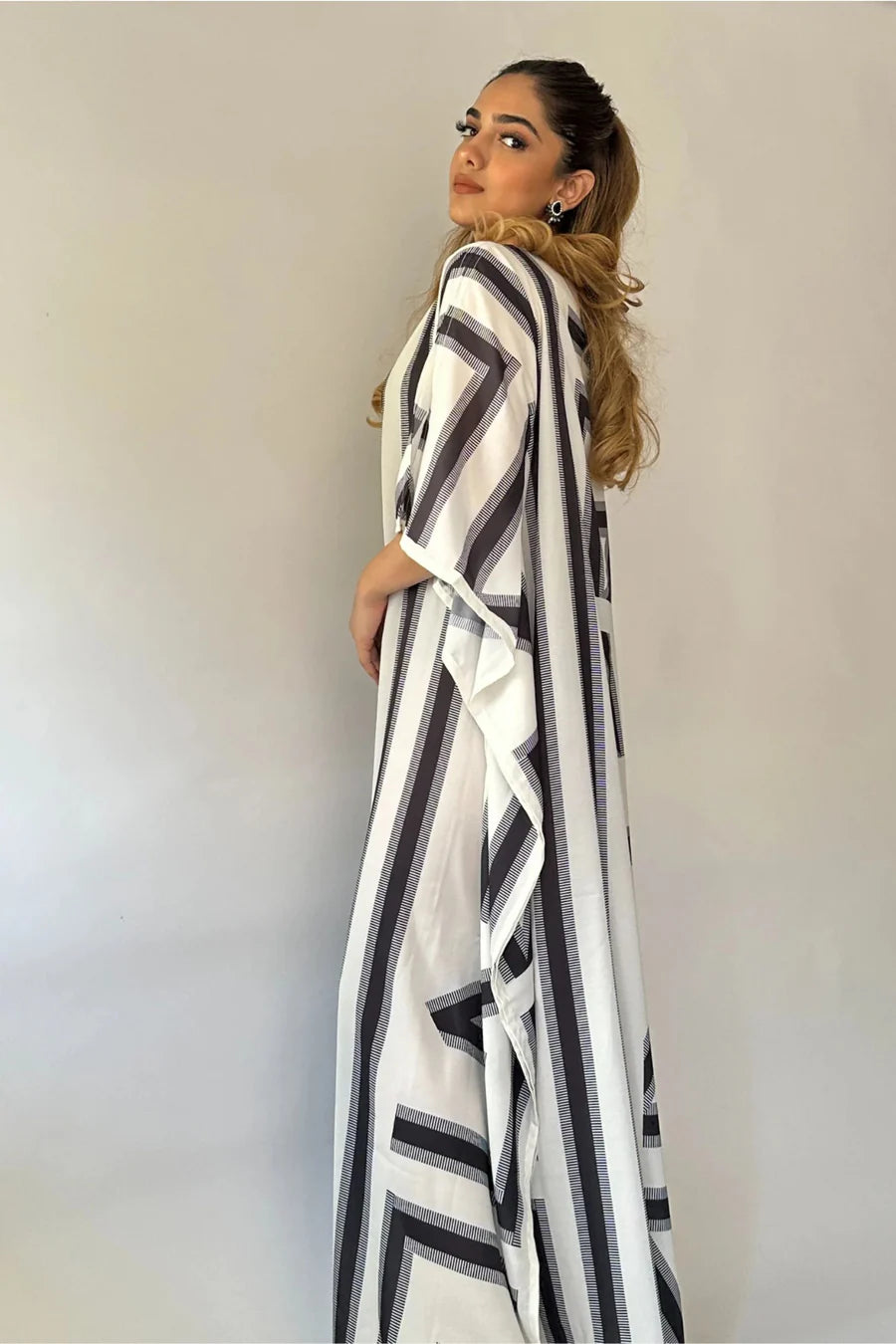 Authentic Boat Neck Softy Silk Kaftans, Luxurious Comfort & Style Gown