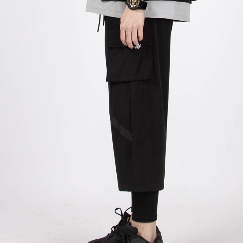 Sagging Straight Leg Wide Leg Pants Cropped Pants