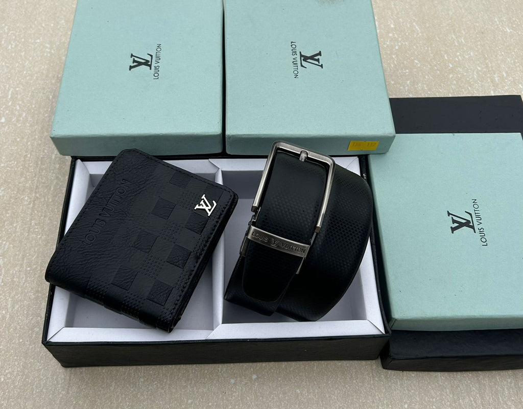 LV Belt + Wallet Set | Premium Auto Lock Belt with Brand Box