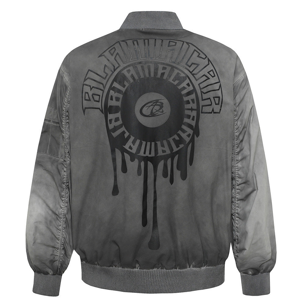 American-style Distressed Letters Printed Jacket For Men