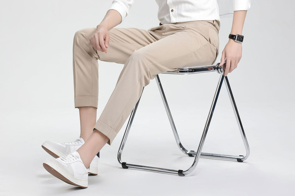 Men's High Waist Slim Fit Business Casual Pants