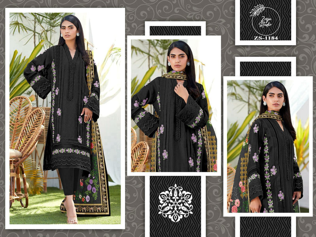 Zoya Studio Luxury Tunic & Pant Set with Heavy Embroidery and Printed Dupatta |  Superhit Collection  50
