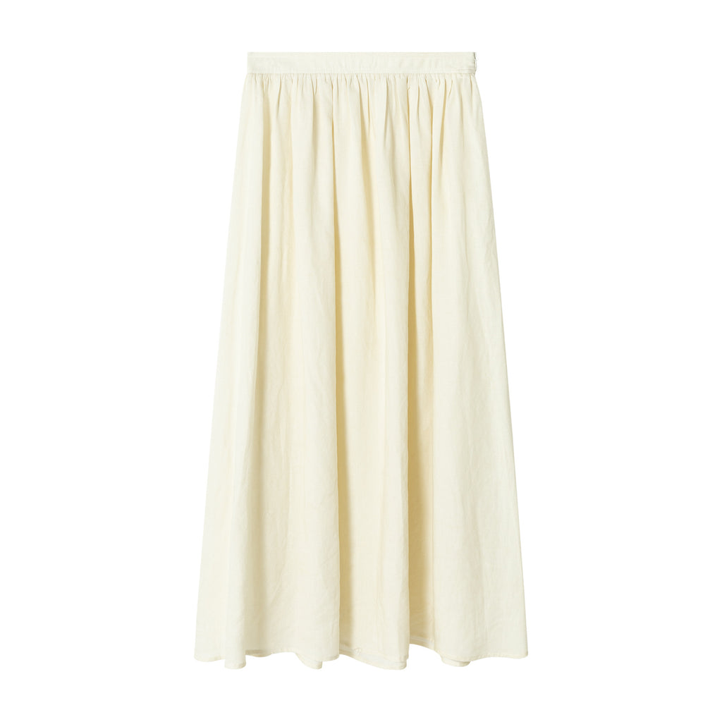 Tencel Linen Fried Color Bone Big Umbrella Skirt Version Pleated Skirt For Women