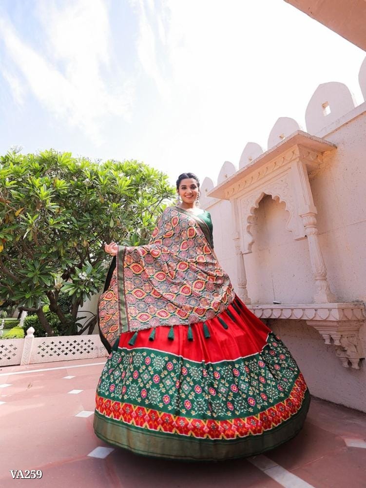 Traditional Dola Silk Lehenga Choli with Foil Work – Perfect for Weddings