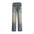 Gradient Wash Denim Straight-leg Trousers Men's Punk