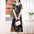 Middle-aged And Elderly Women's Cotton Silk Printing Maxi Dress