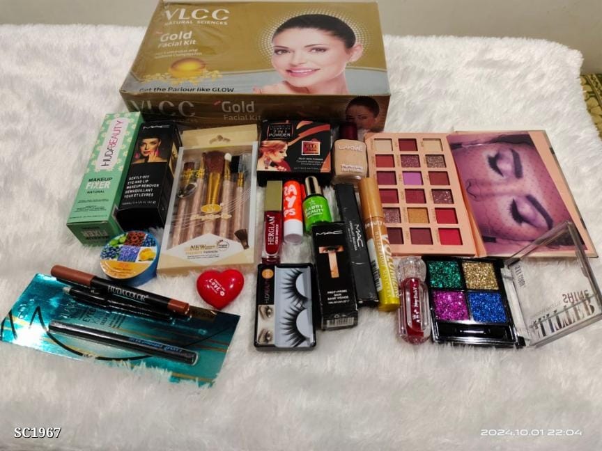 Big Combo for Makeup | VLCC Facial Kit, Huda Fixer, MAC Makeup Remover & More | Complete Beauty Set