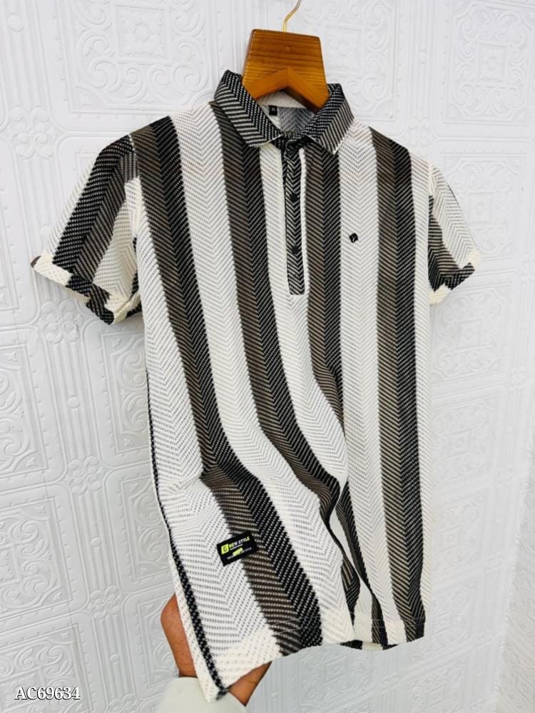 Men’s Exclusive Heavy Knitted Striped T-Shirt - Stylish and Comfortable